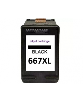 Cartucho de Tinta Compatível com HP 667XL Preto para 1275 2774 2776