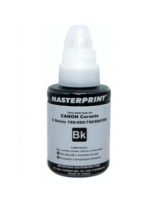 Refil de Tinta Compatível Canon GI-190 Preto BK | Canon Pixma Maxx G1000 G1100 G2000 G3000 | Masterprint 135ml