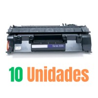 Kit 10x Toner Compatível com HP CE505A 05A CF280A 80A P-550-A para P2035 P2035N P2055 P2055N P2055X | PREMIUM 2.3K