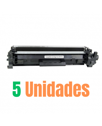 Kit 5x Toner Compatível com HP CF217A 17A para M130 M102 M130FW M102W M130NW | PREMIUM 1.6K