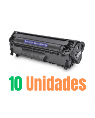 Kit 10x Toner Compatível com HP Q2612A 12A para 1010 1012 1015 3015 3030 | PREMIUM 2K